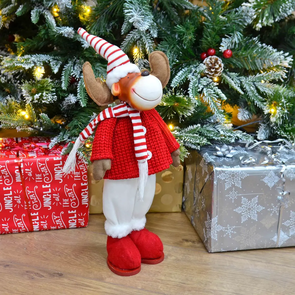 42Cm Red Standing Reindeer Novelty Christmas Decoration 1