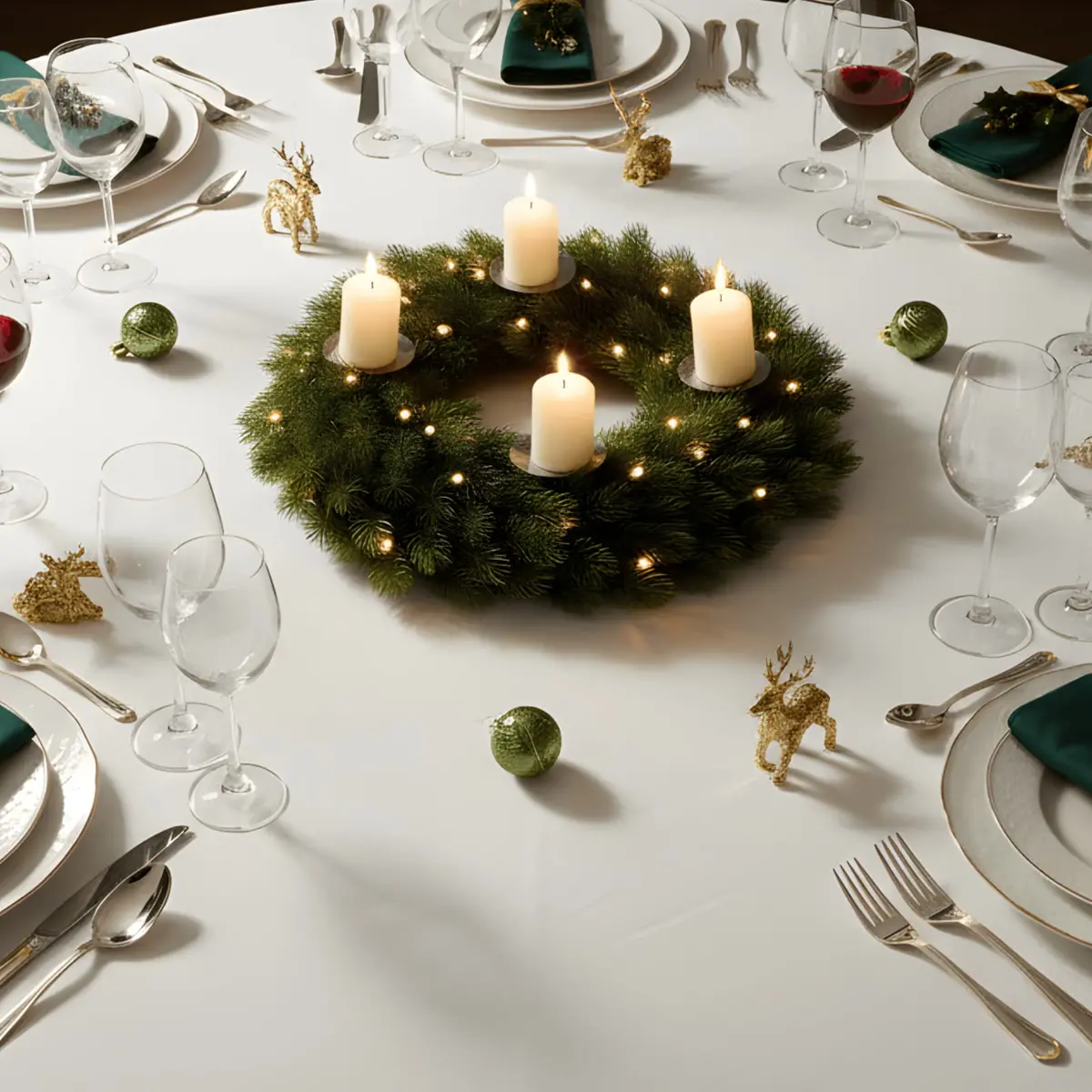 40Cm Luxury Pre-Lit Led Candle Wreath Christmas Decoration 1