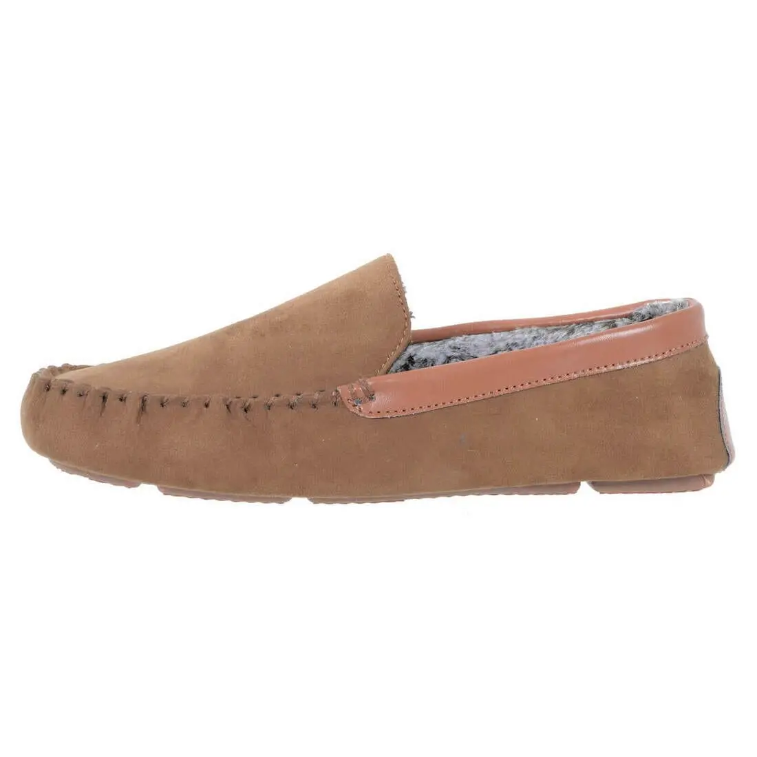 Mens Moccasin Slippers Luxury Microsuede Fur Lining Non-Slip 7