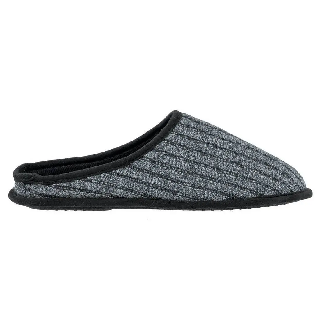 Mens Mule Slippers Ribbed Knit Upper Fleece Lining Non-Slip 6