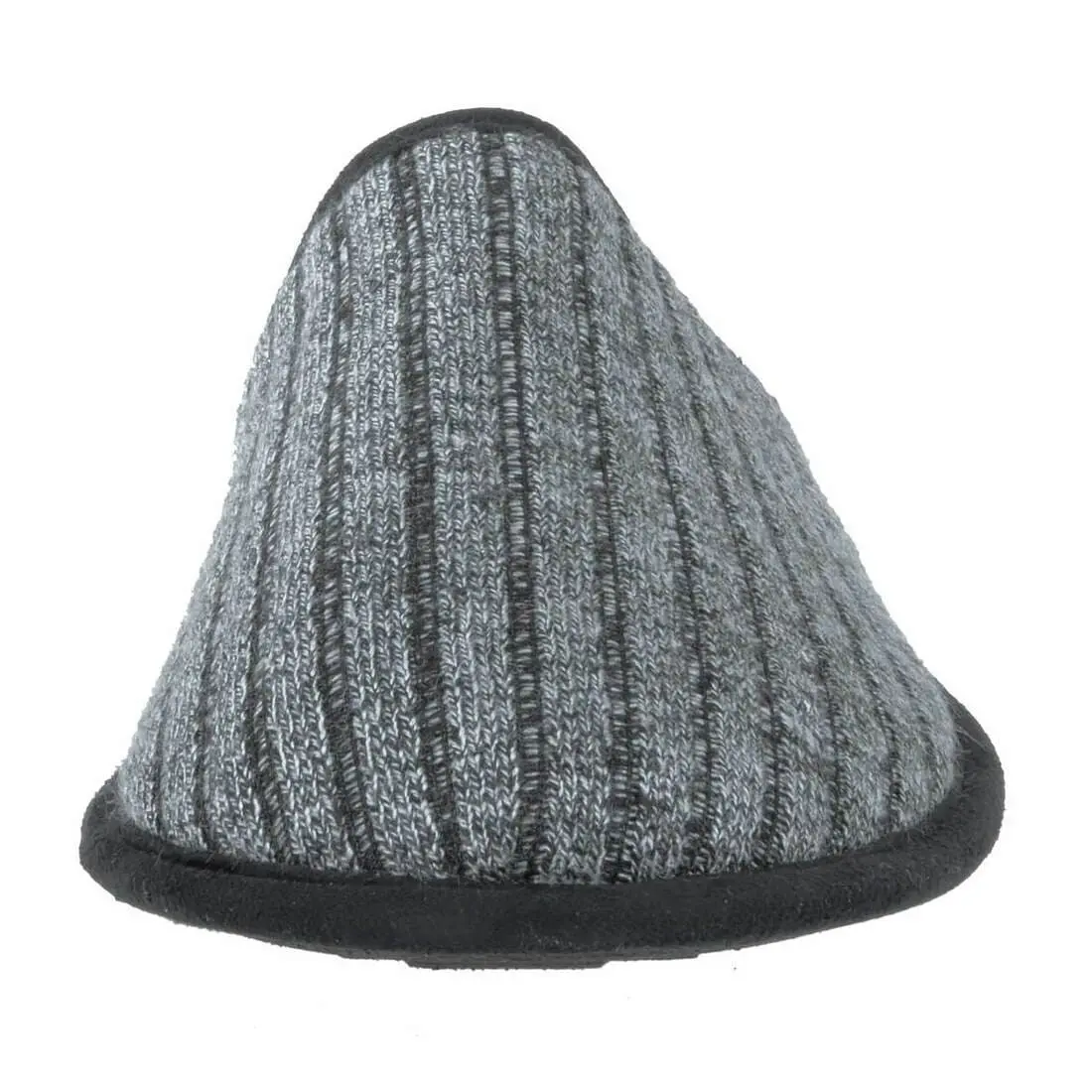 Mens Mule Slippers Ribbed Knit Upper Fleece Lining Non-Slip 8