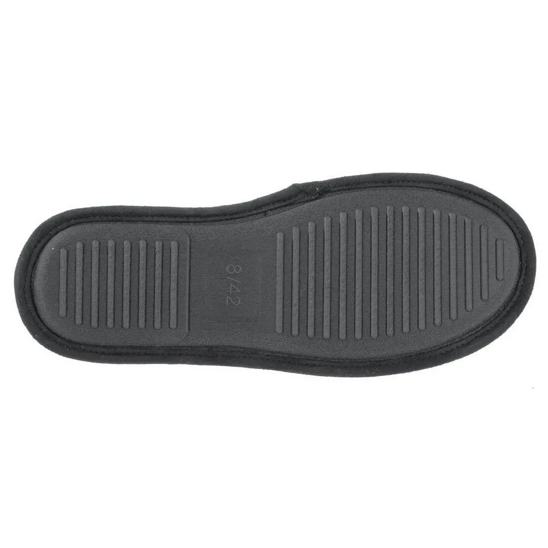 Mens Mule Slippers Ribbed Knit Upper Fleece Lining Non-Slip 9
