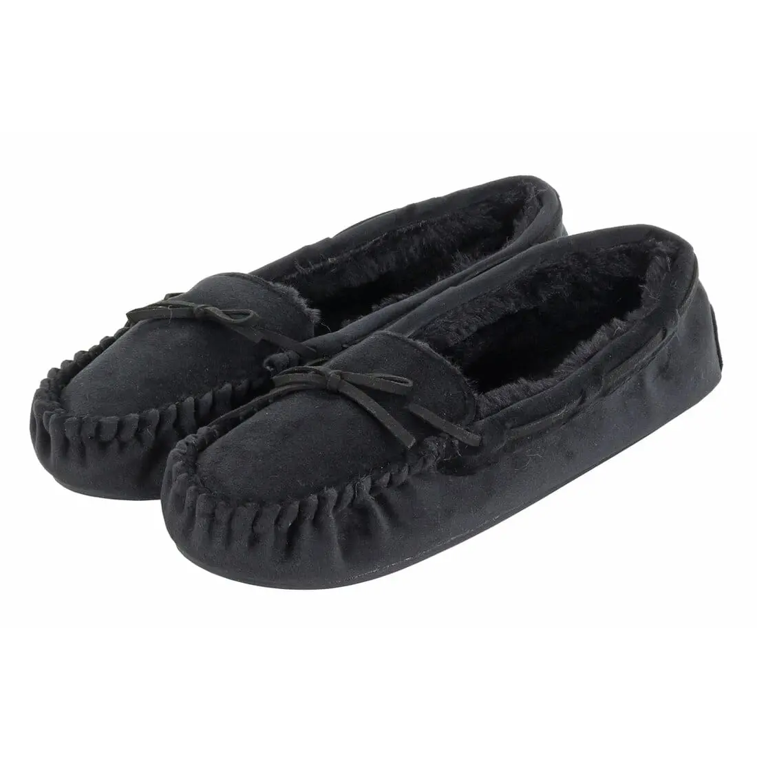 Womens Moccasin Slippers Luxury Velour Fur Lining Non-Slip 2
