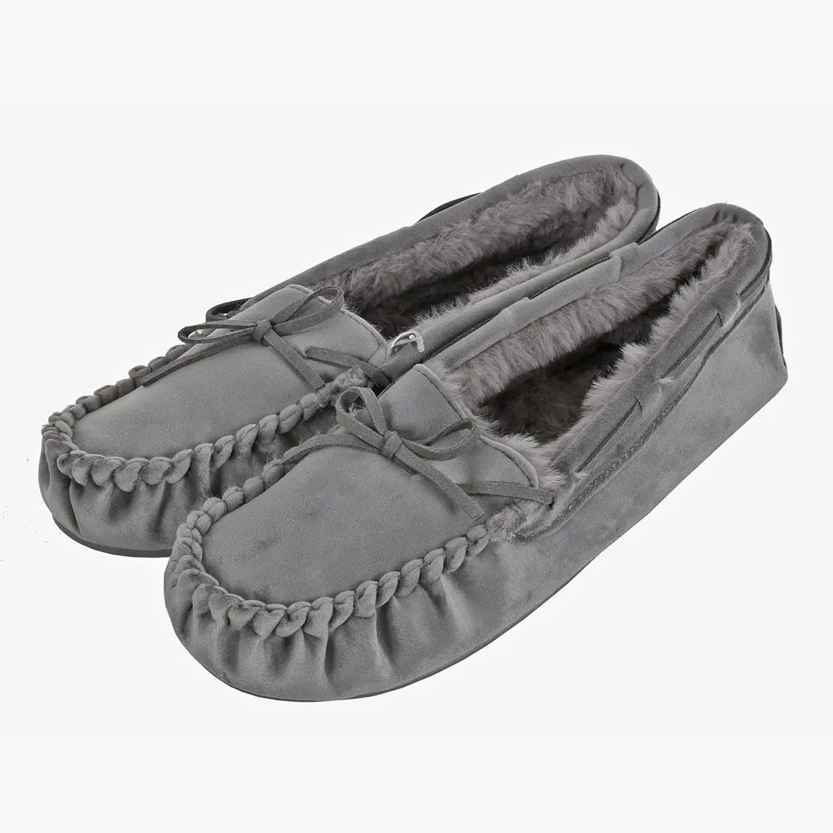 Womens Moccasin Slippers Luxury Velour Fur Lining Non-Slip 13