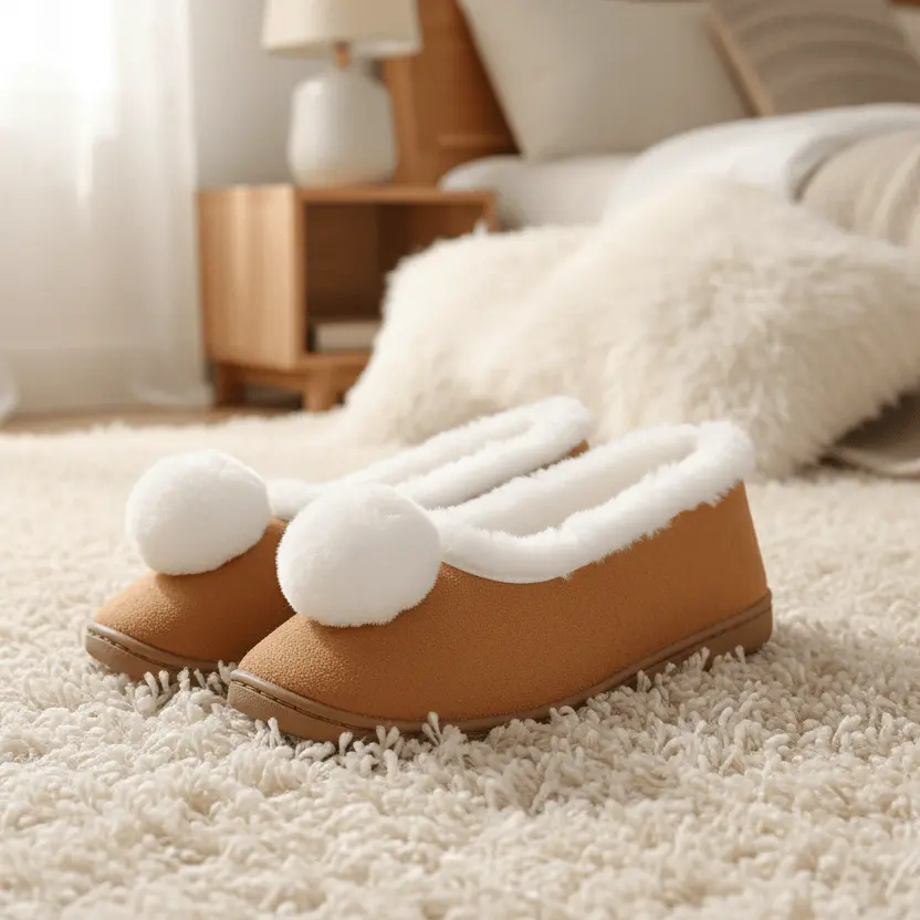 Womens Full Slippers Microsuede Soft Fur Lining Non-Slip 1