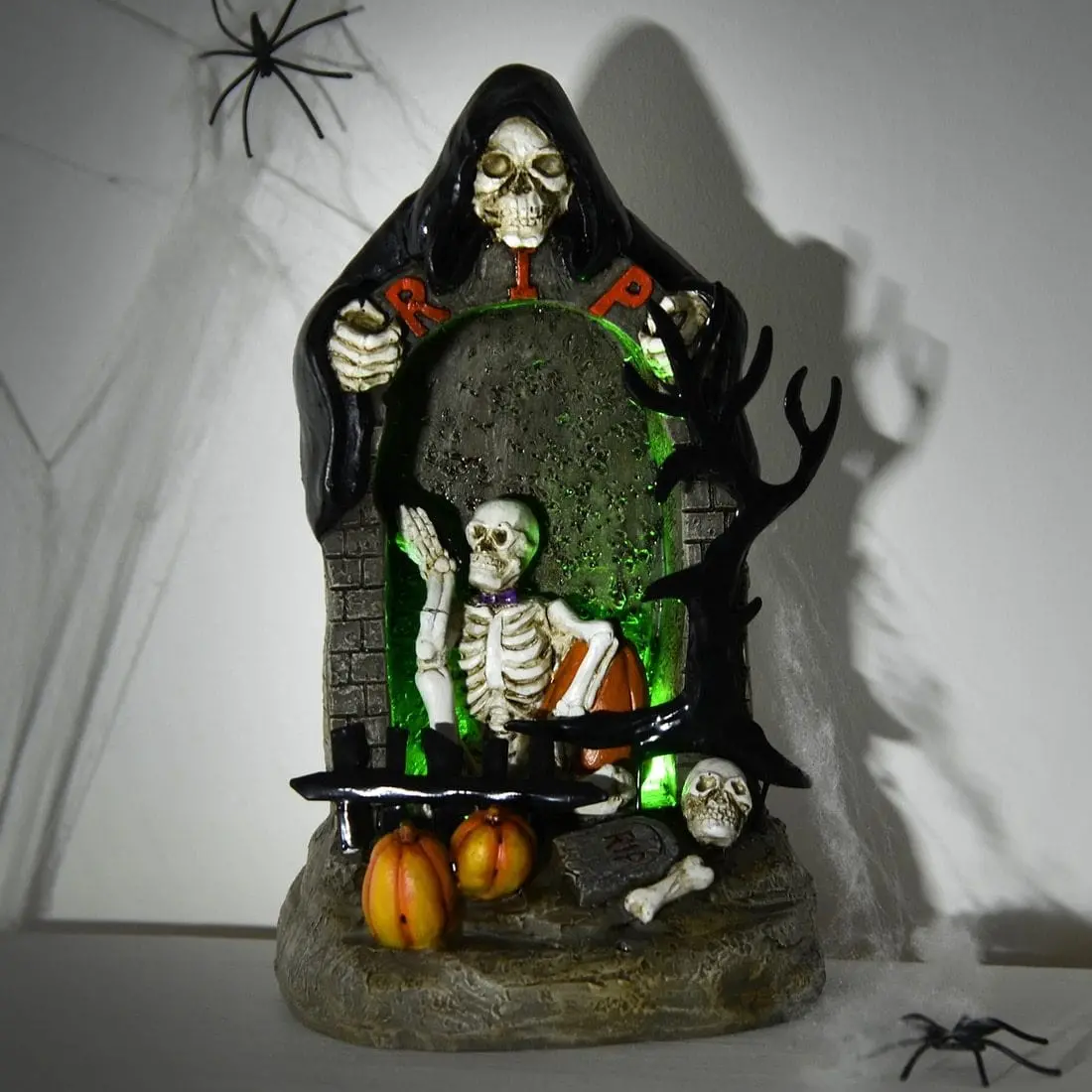 Light Up Halloween Decoration Rip Grim Reaper Skeleton 1