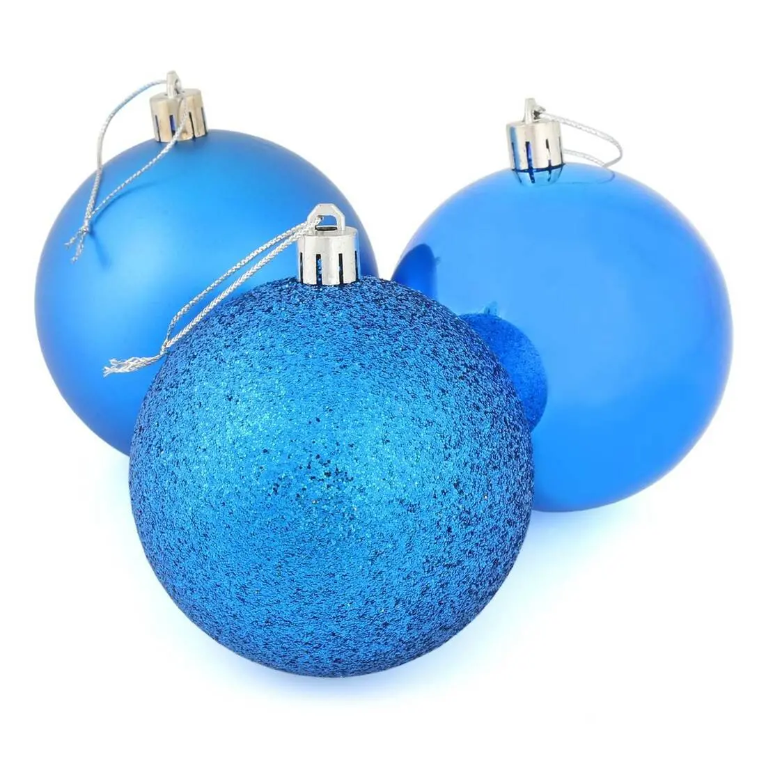 9 X 8Cm Christmas Tree Baubles Matte Glitter Mirrored Styles 1