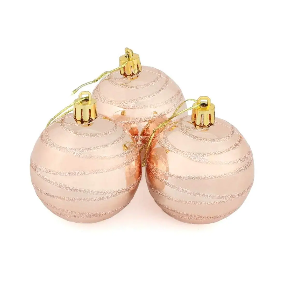 10 X 6Cm Shiny Mirrored Swirl Pattern Christmas Tree Baubles 2