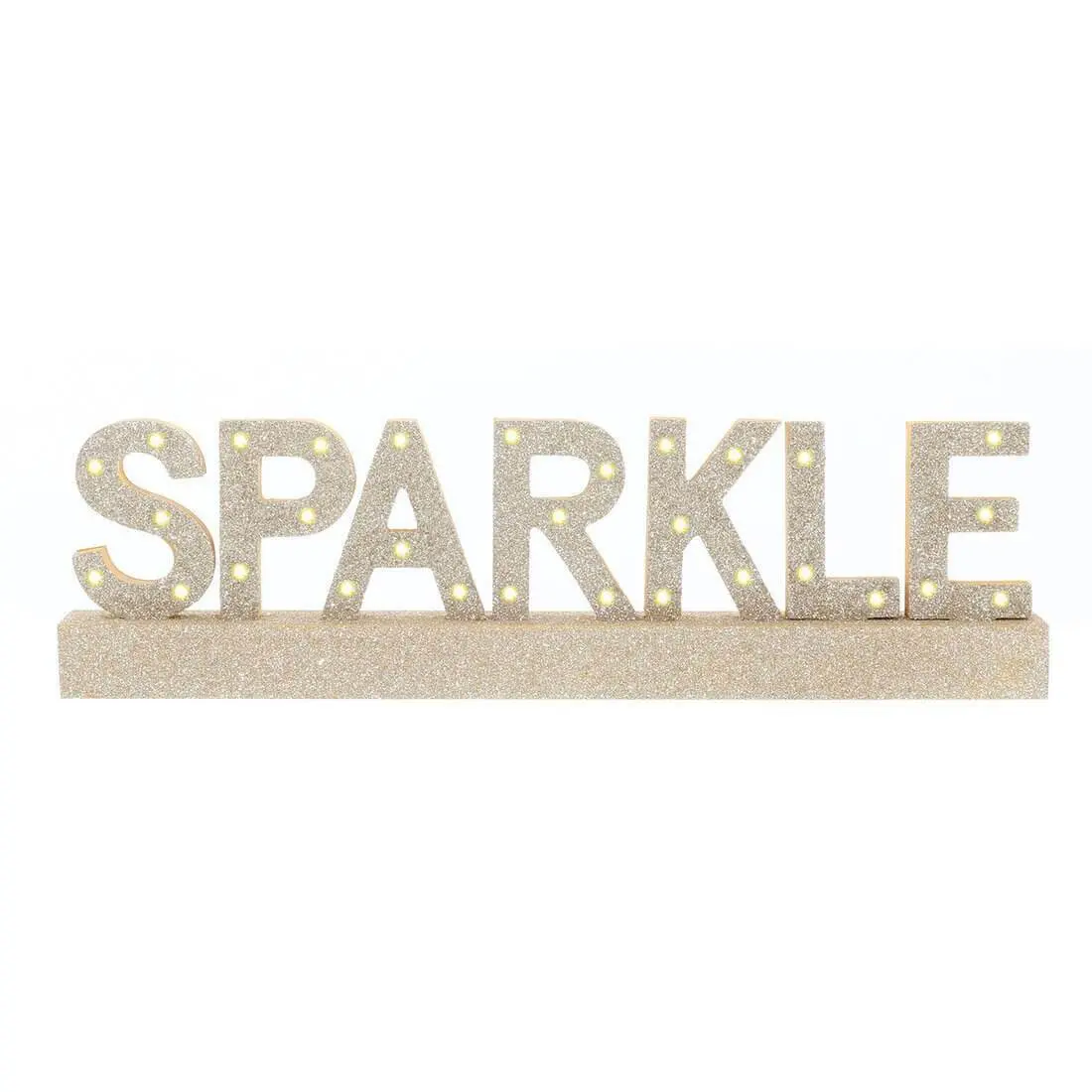 Champagne Sparkle Wooden Light Up Room Decoration 40Cm 1