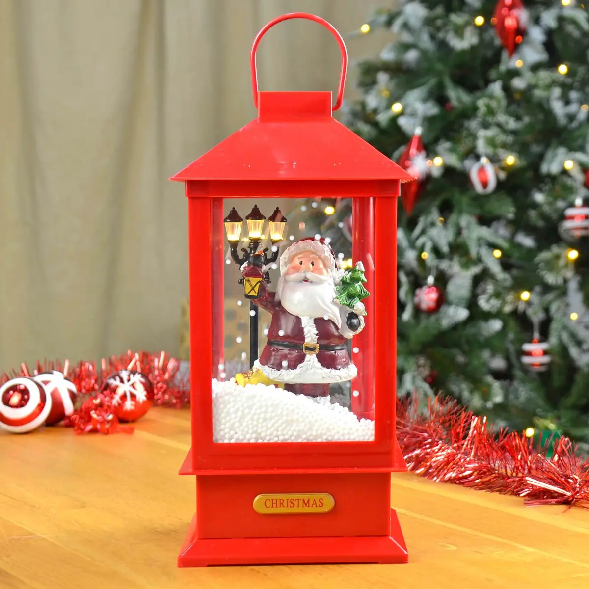 Christmas Snowing Singing Lantern Let It Snow Santa/Snowman 1