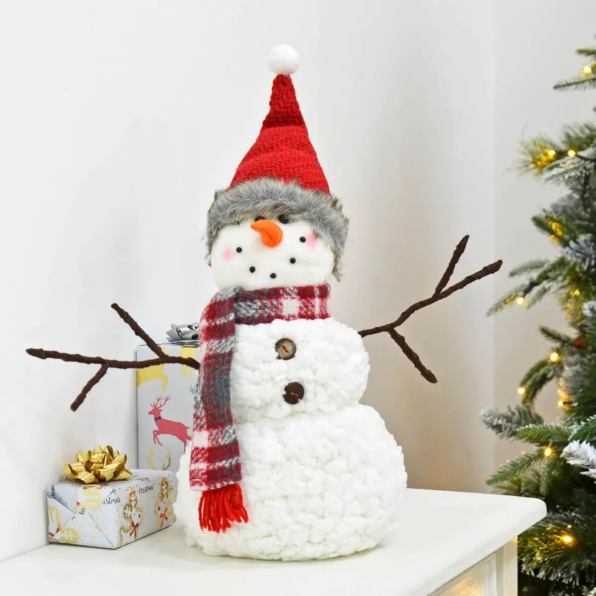 Novelty Snowman Standing Christmas Xmas Decoration 35Cm 1