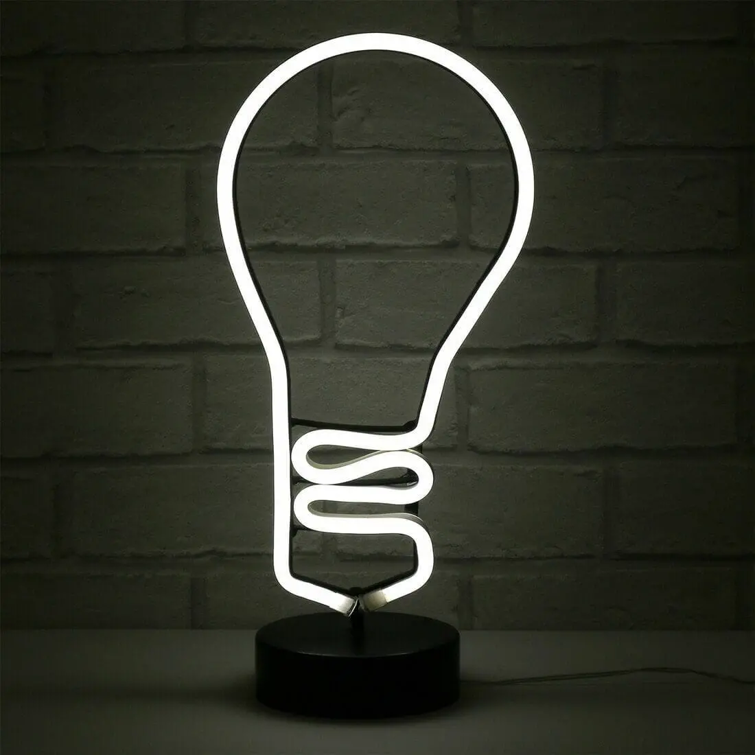 Lightbulb Neon White Table Lamp Bright Led Rope Light Feature 1