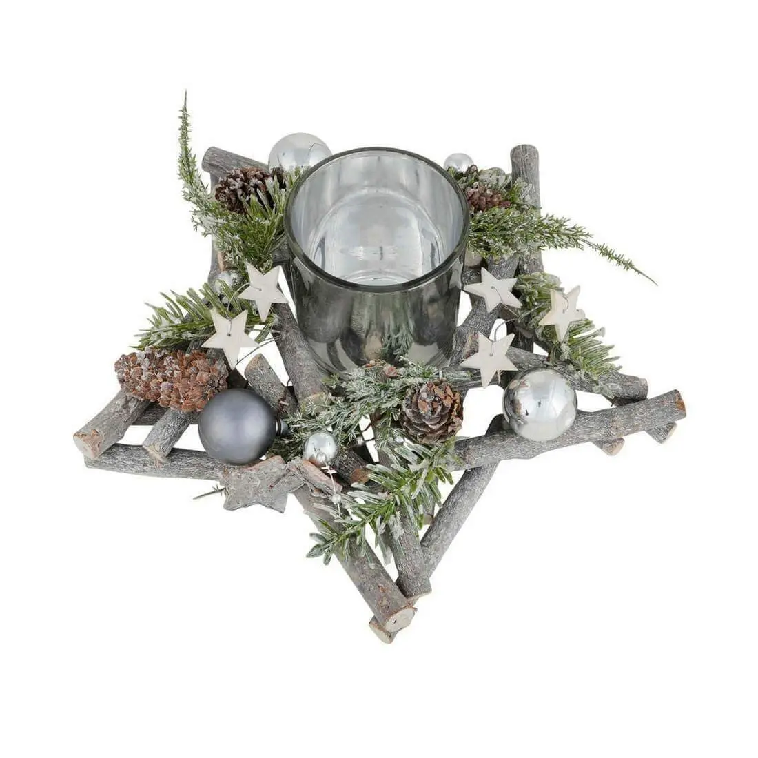 Star Wooden Tealight Candle Holder Christmas Decoration 2
