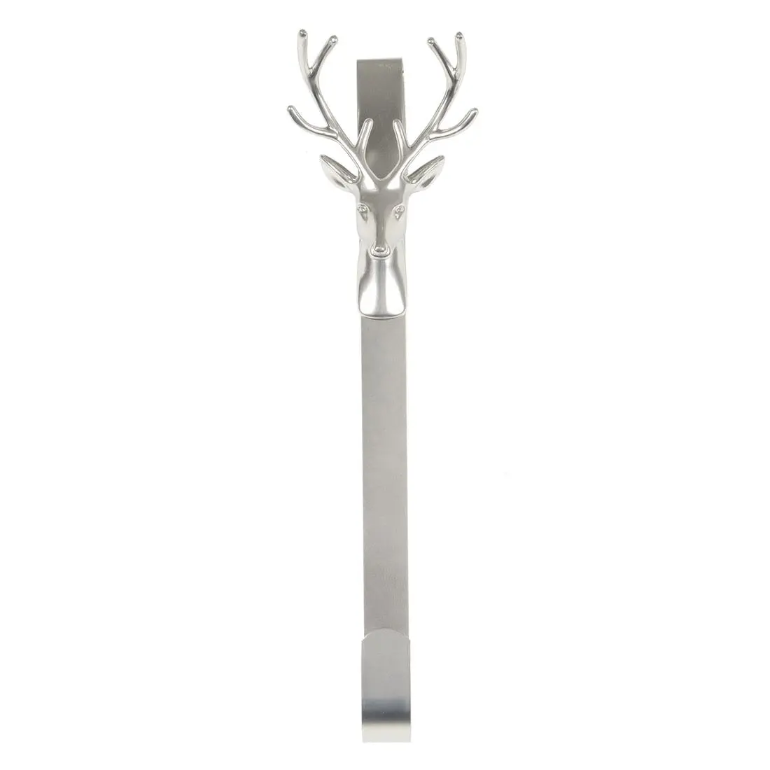 Christmas Wreath Hanger Reindeer Silver Metal Door Hook 35Cm 1