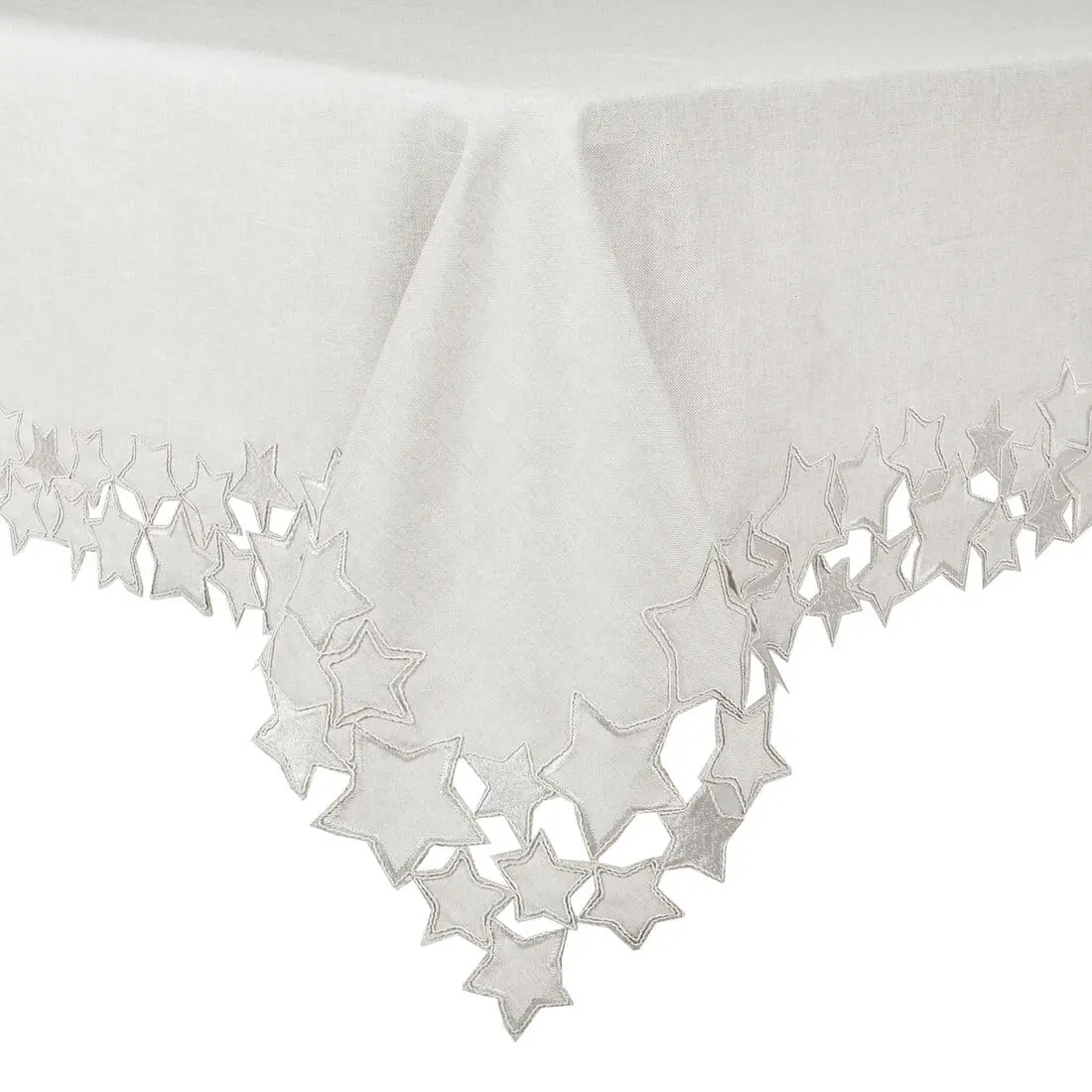 Silver Star Fabric Tablecloths / Napkins Xmas Decoration 1
