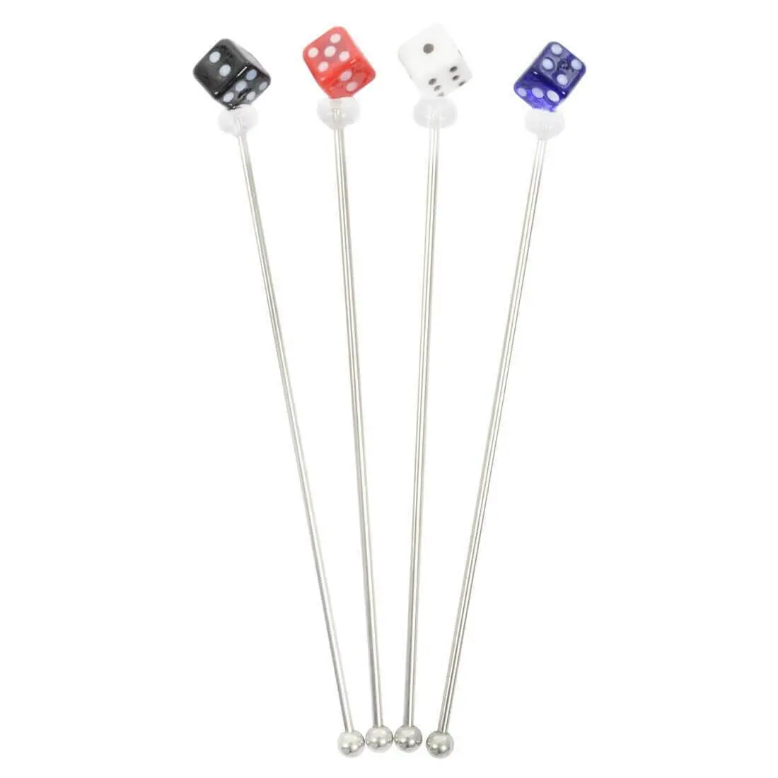 Set Of 4 Swizzle Sticks Cocktail Stirrers Stainless Steel 1