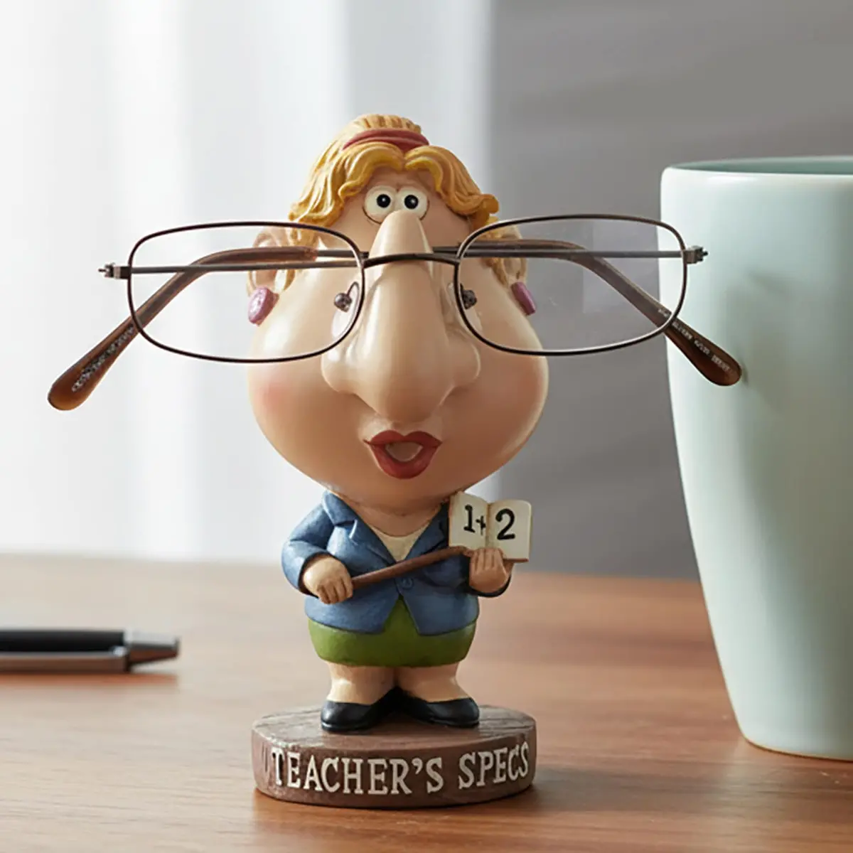 Woman Teachers Specs Novelty Reading Glasses Holder Stand Figure 1
