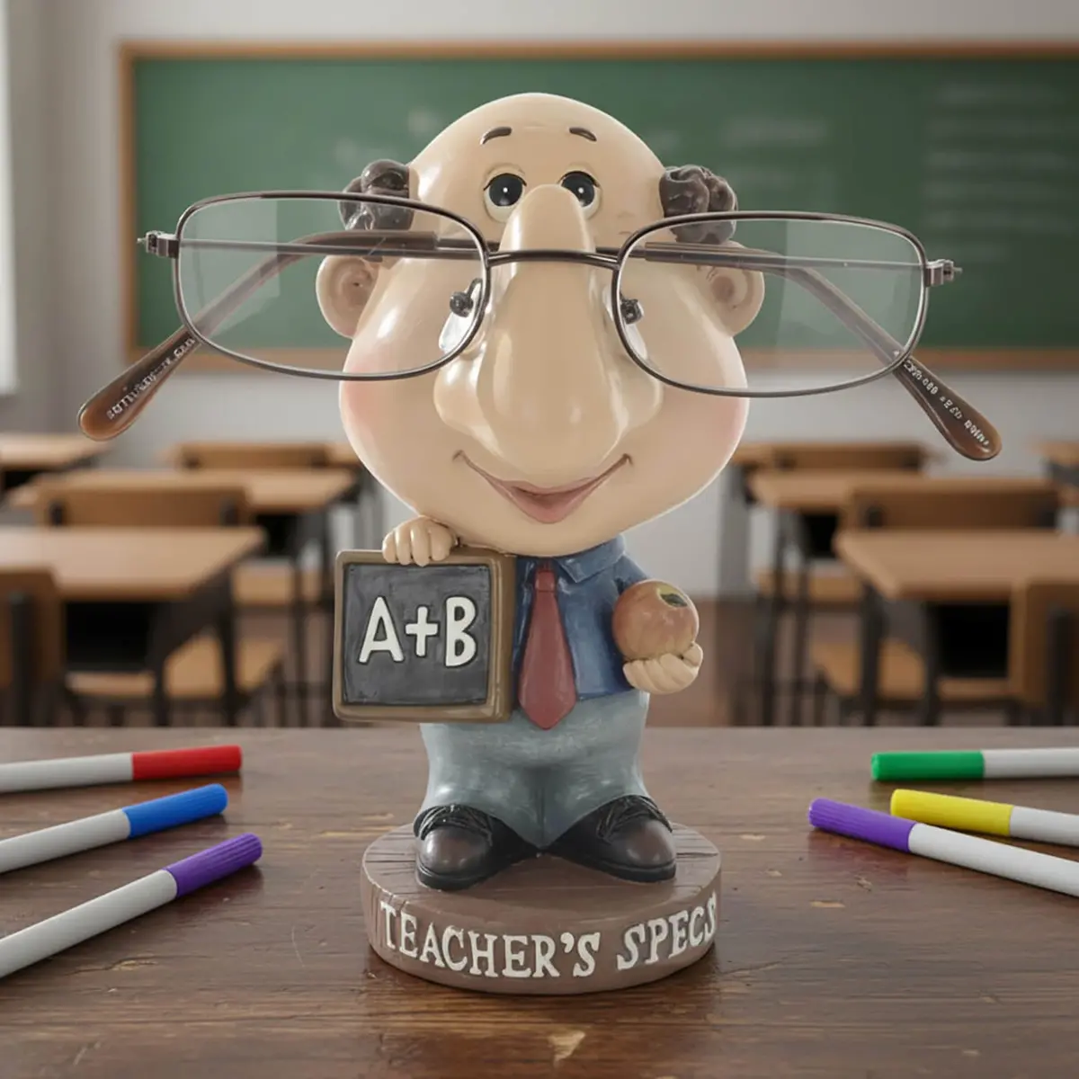 Man Teachers Specs Novelty Reading Glasses Holder Stand Figure 1