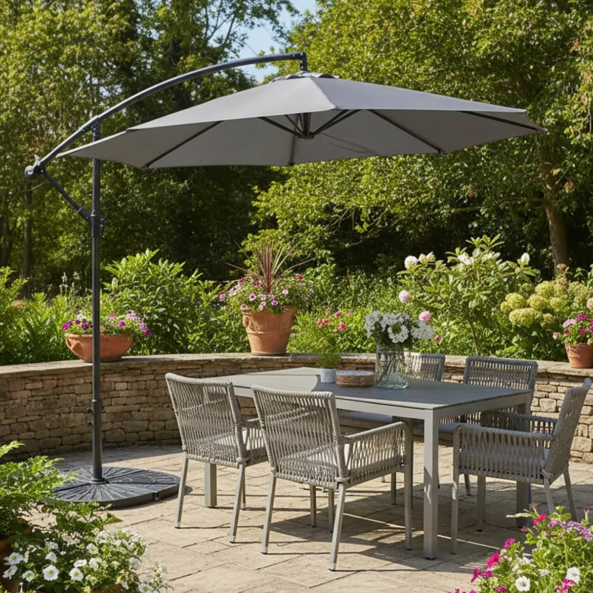 3M Round Banana Parasol Large Cantilever Garden Shade 1