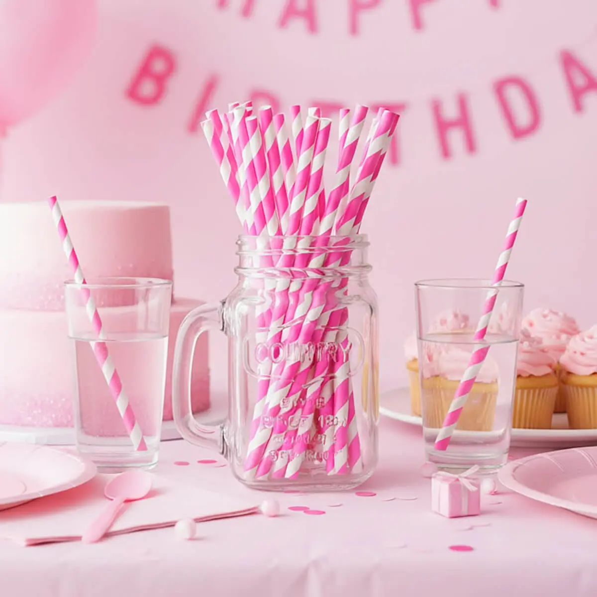 250 Eco Friendly Recyclable Paper Straws Bright Colours 1