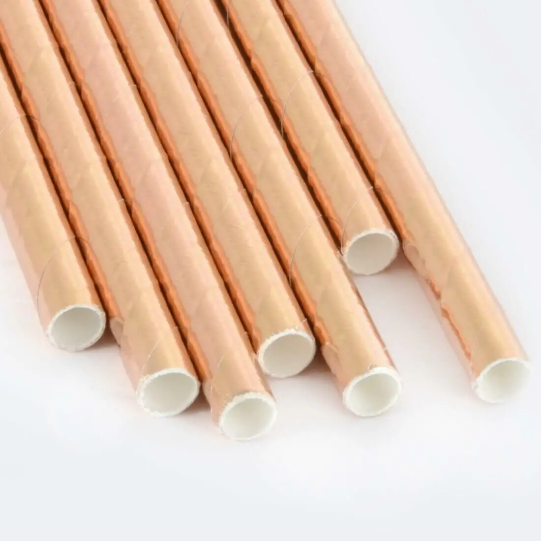 250 Eco Friendly Recyclable Paper Straws Gold Silver Rose Gold 1