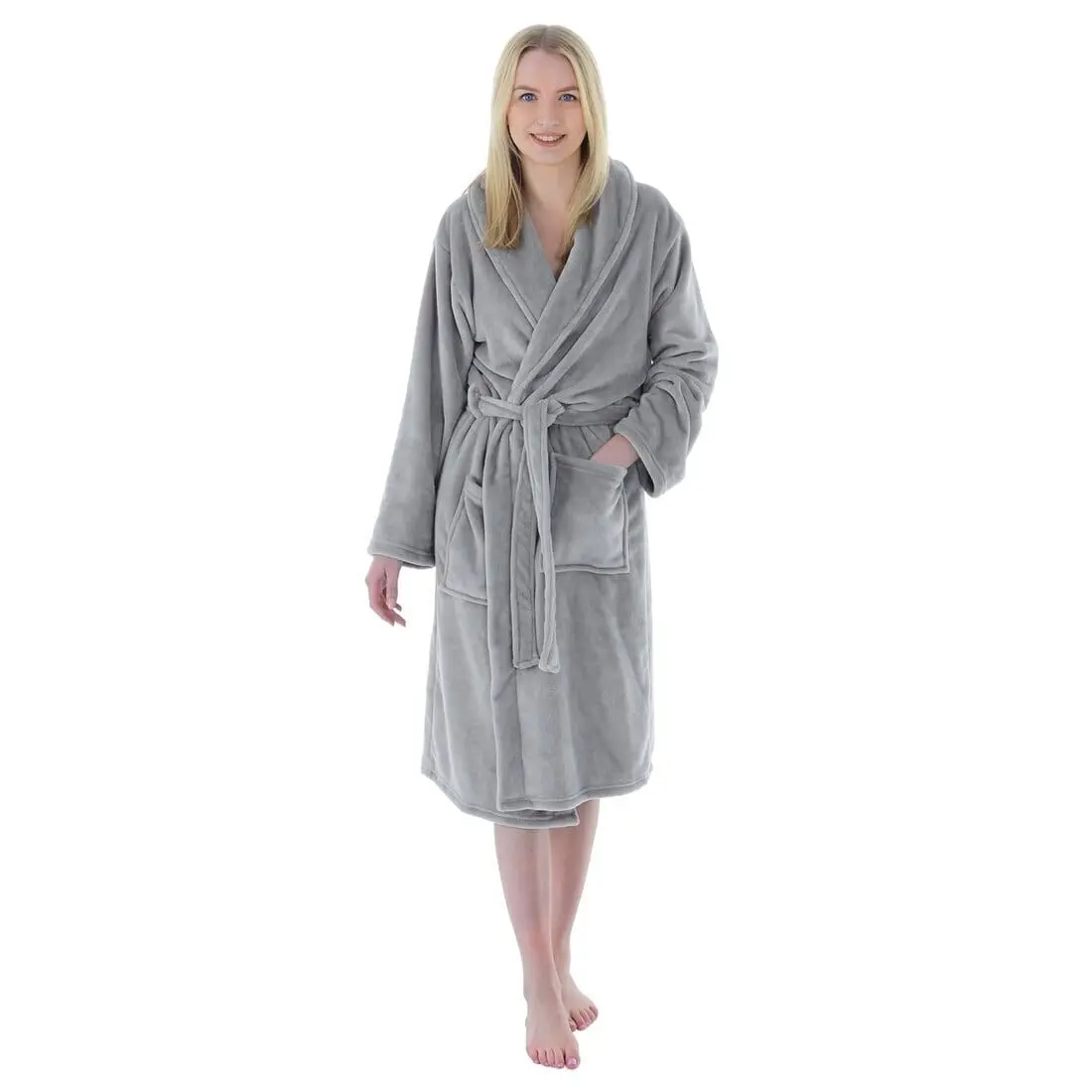 Autumn Faith Women's Luxe Plush Robe Featuring Pockets & Adjustable Belt