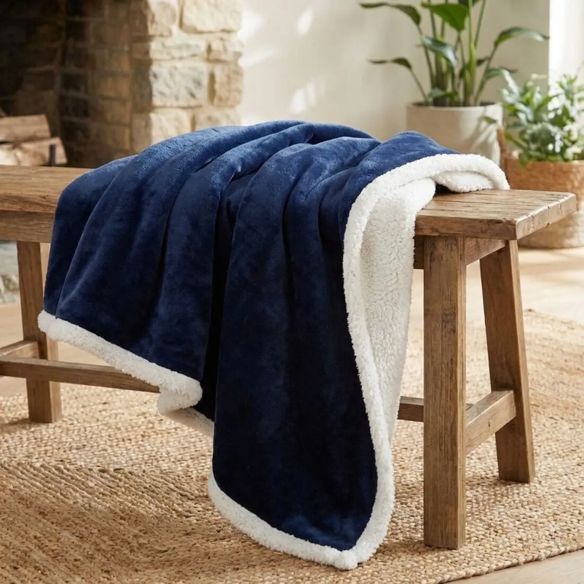 Hodge & Hodge Luxury Sherpa Flannel Blanket 150 X 200Cm 1