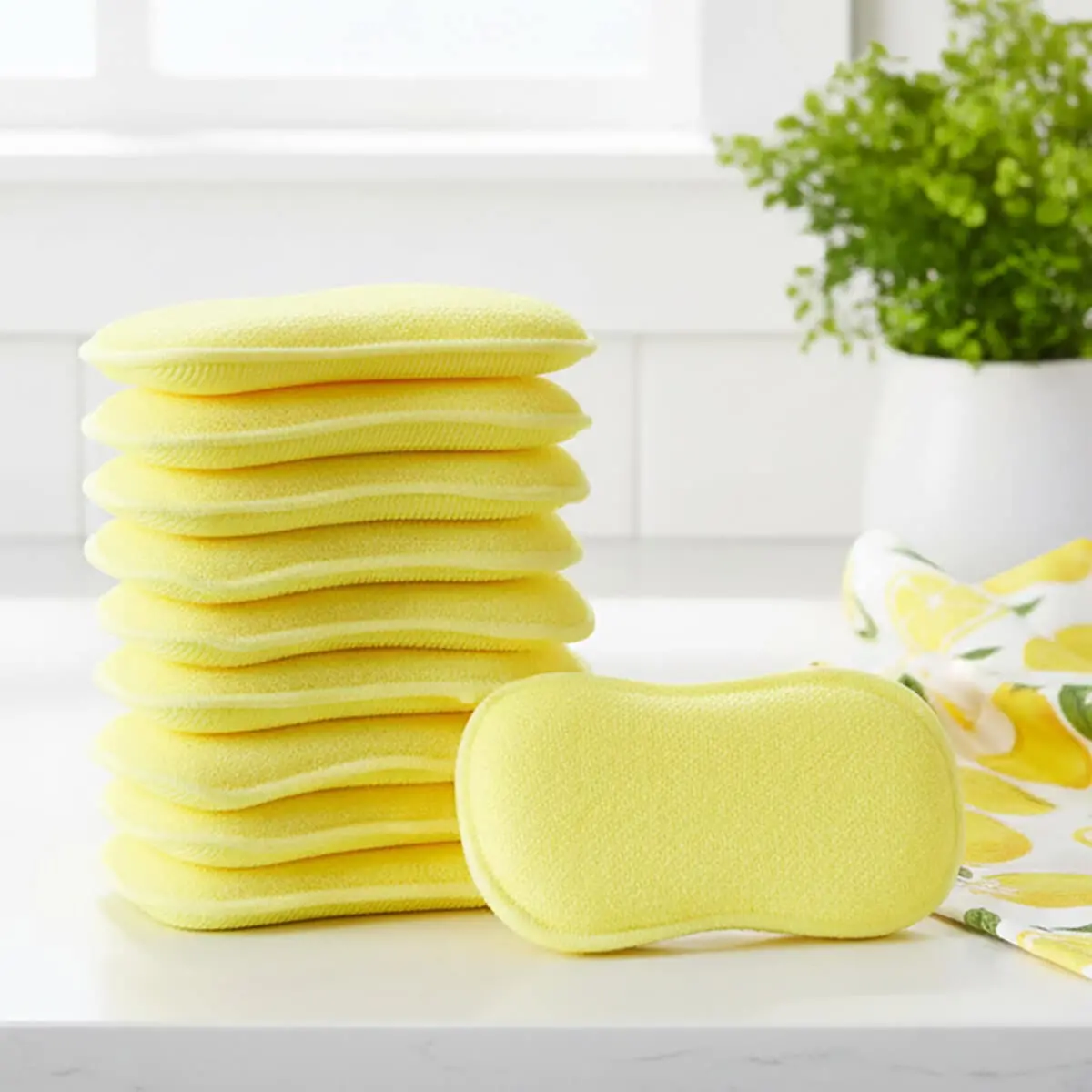 10Pk Duo Action Cleaning Pads Microfibre Scrubbing Cloths 1