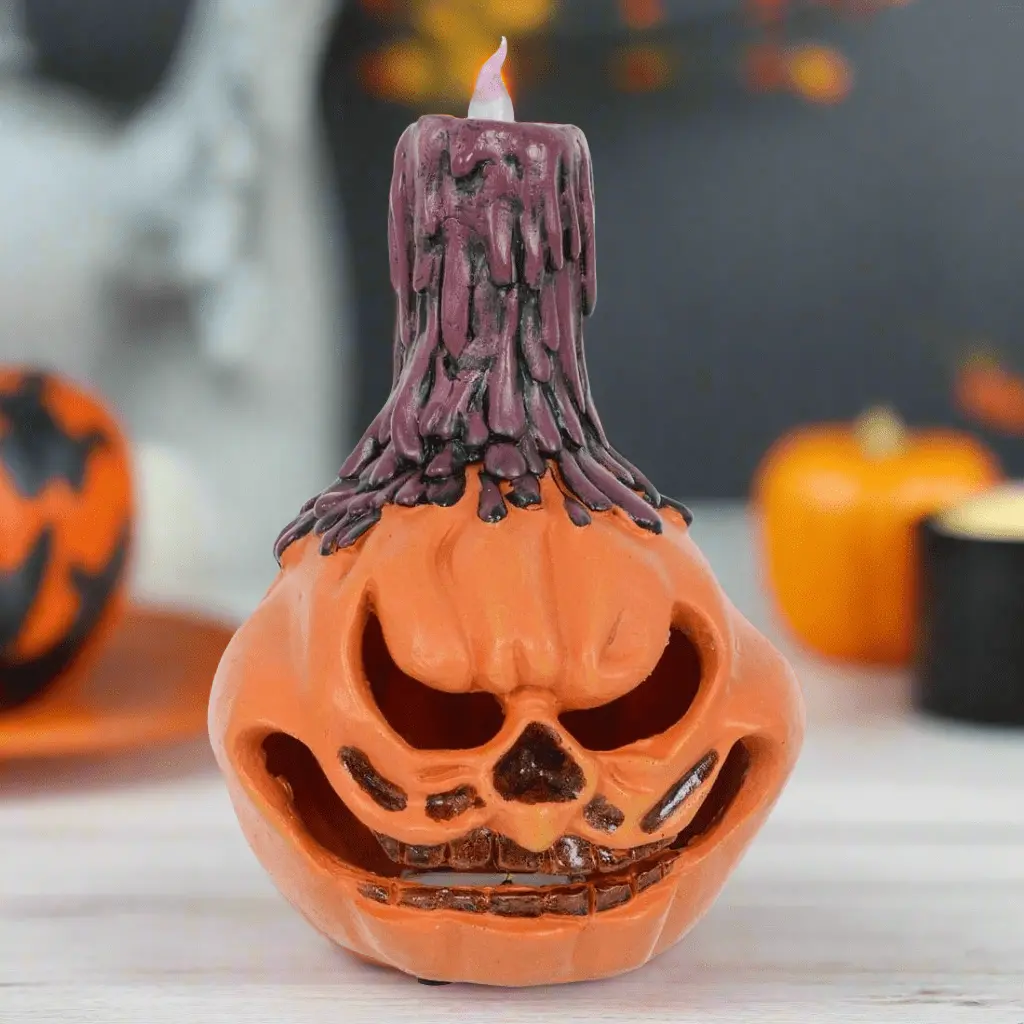 Cackle & Co Light Up Pumpkin Candle Halloween Decoration 1