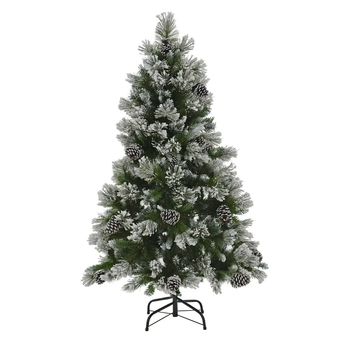 Artificial Snow Flocked Christmas Tree With Pine Cones 1