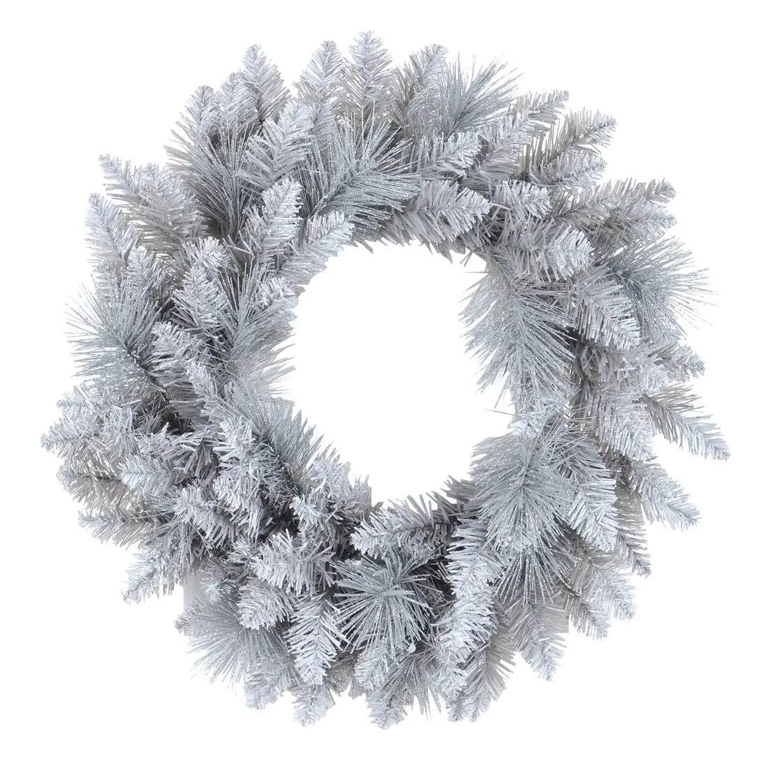 50Cm Sparkling Silver Glitter Wreath Christmas Decoration 1