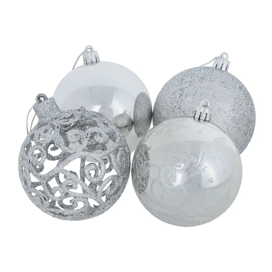 24Pk Mixed Metallic Christmas Tree Baubles Bumper Set 8Cm 3