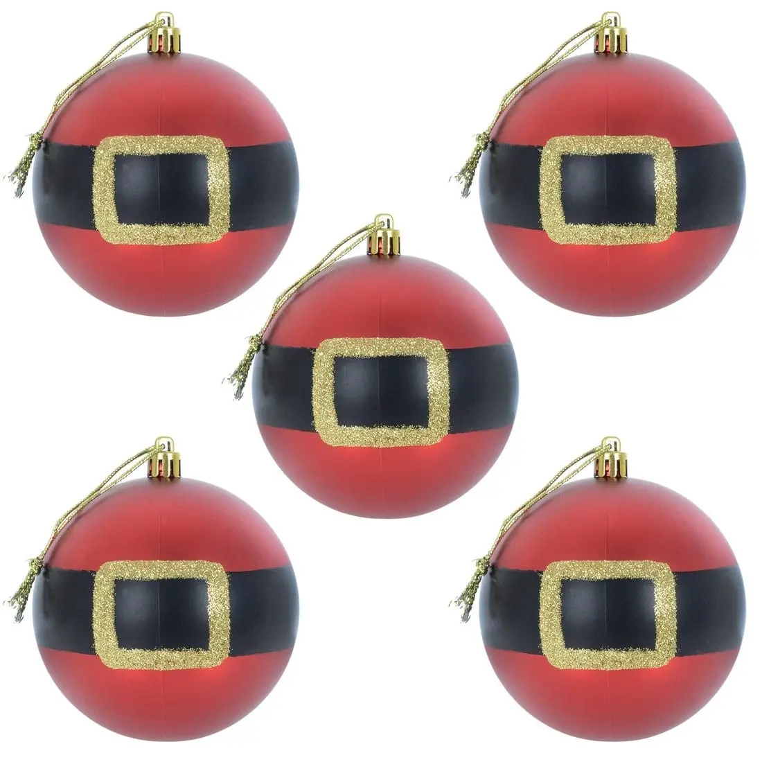 5Pk Large Novelty Santa Belt Christmas Tree Baubles 10Cm 1