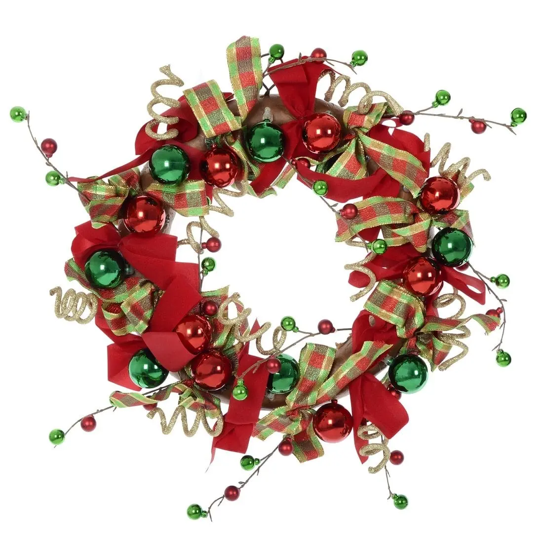 24" Festive Cheer Christmas Wreath Hanging Door Decoration 1