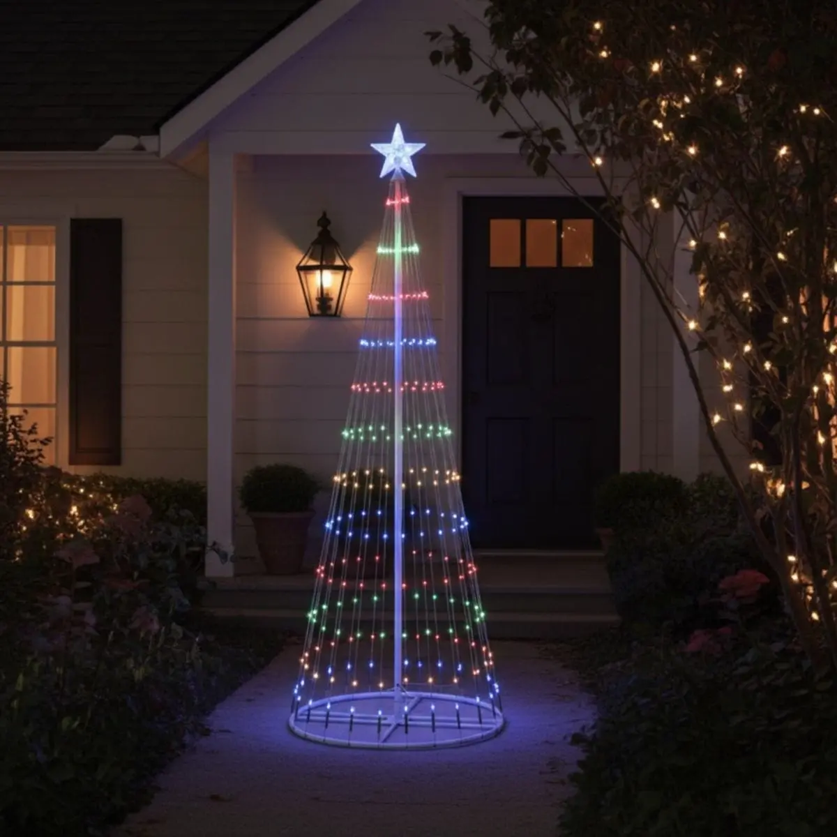 6Ft Led Multicolour Light String Tree With Star Topper 1