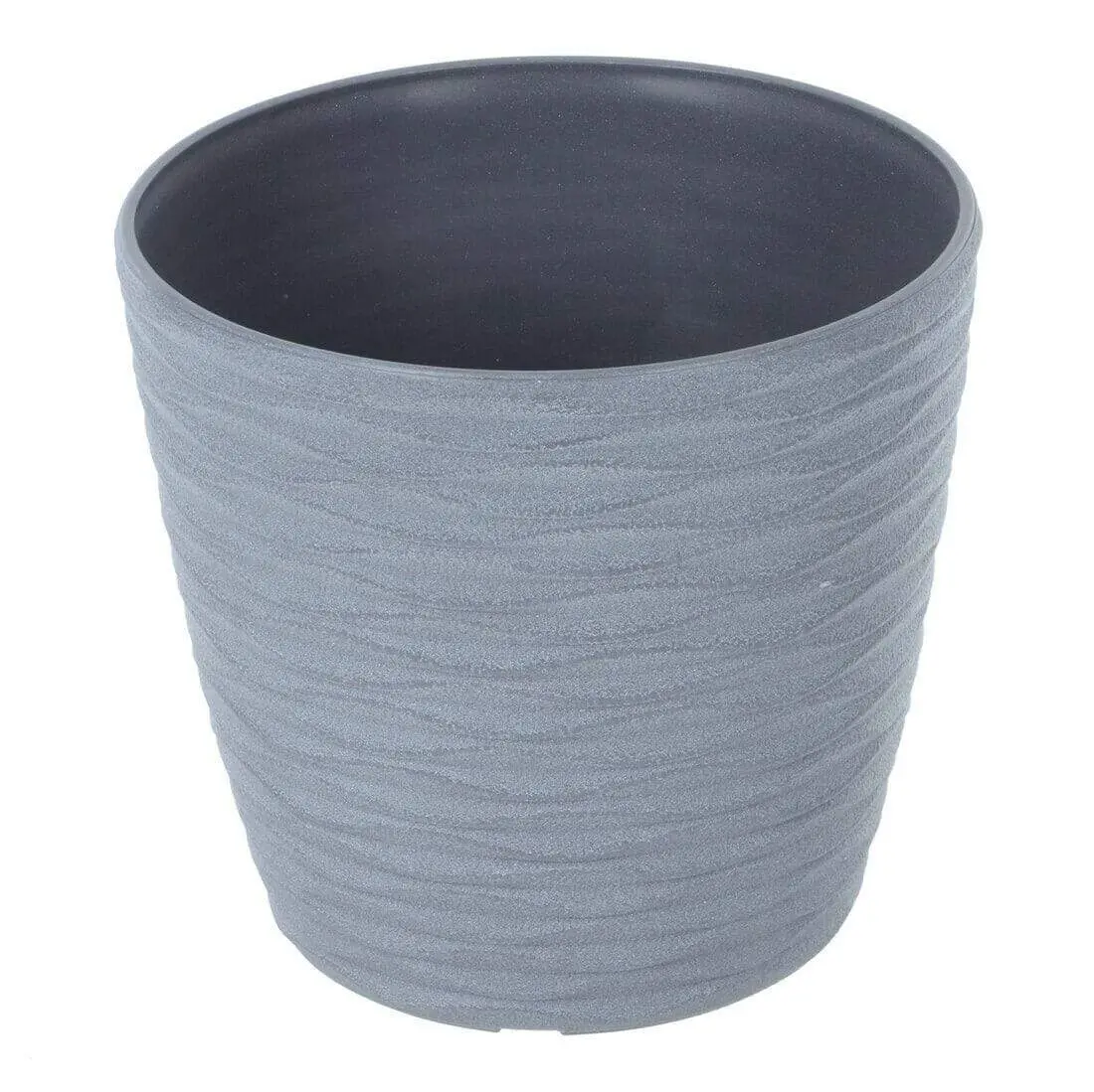 Plant Pot Weave Effect Plastic Flower Planter White Grey 2