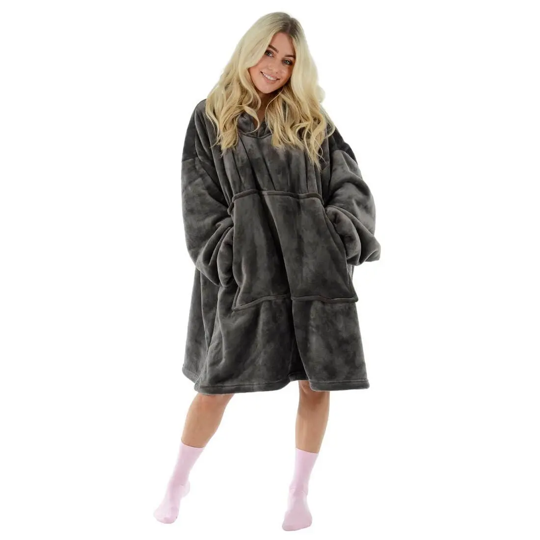 Adults Hoodie Blanket Unisex Oversized Sherpa Fleece Sweatshirt 4