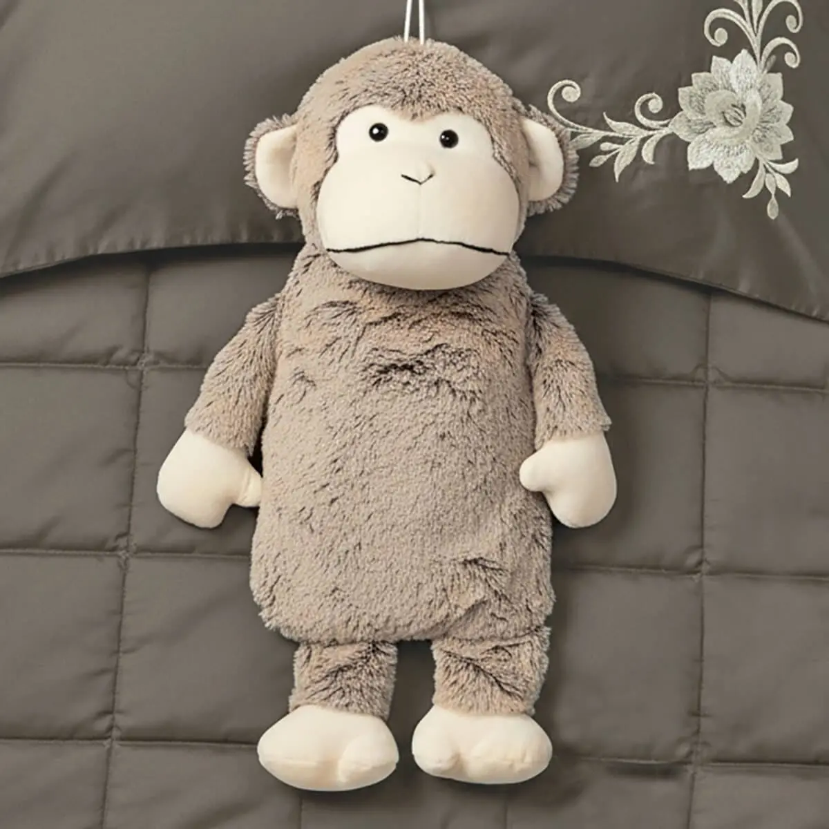 Hot Water Bottle Novelty Plush Monkey Padded Cover 750Ml 1