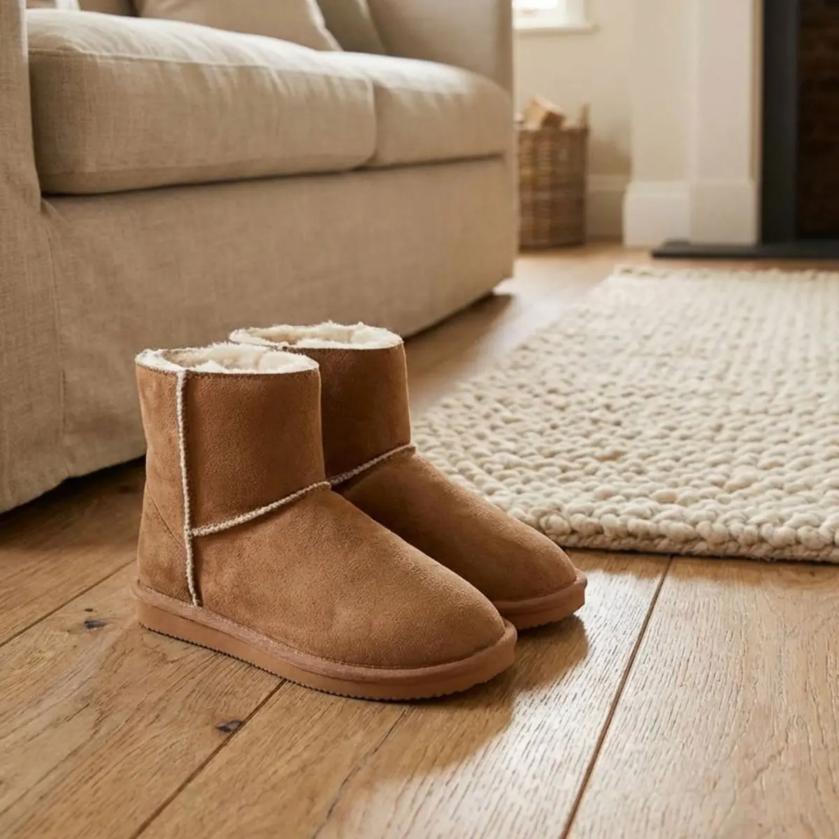 Womens Slipper Boot Luxury Microsuede Cosy Faux Fur Lining 1