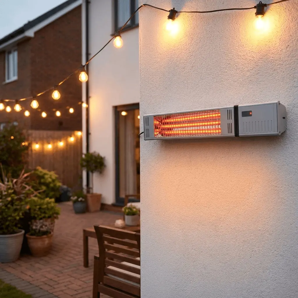 Azuma Patio Heater Wall Mount Remote Control 2 Settings 1500W 1
