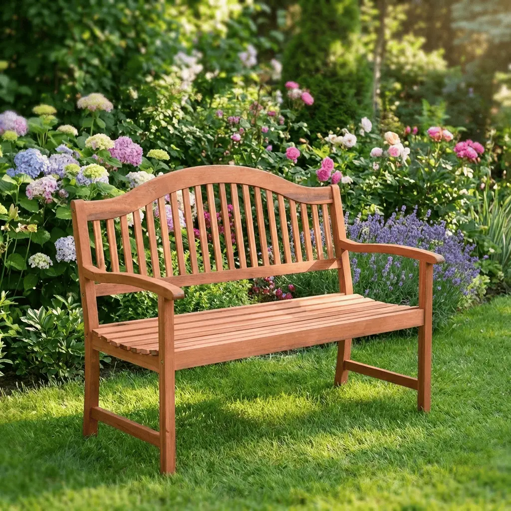 Azuma Wooden Bench 2 Seat Garden Hardwood Furniture 1