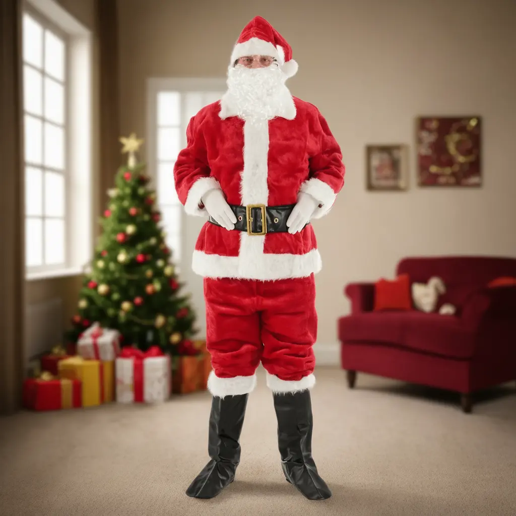 Professional 8 Piece Santa Suit Christmas Costume Xmas Party 1