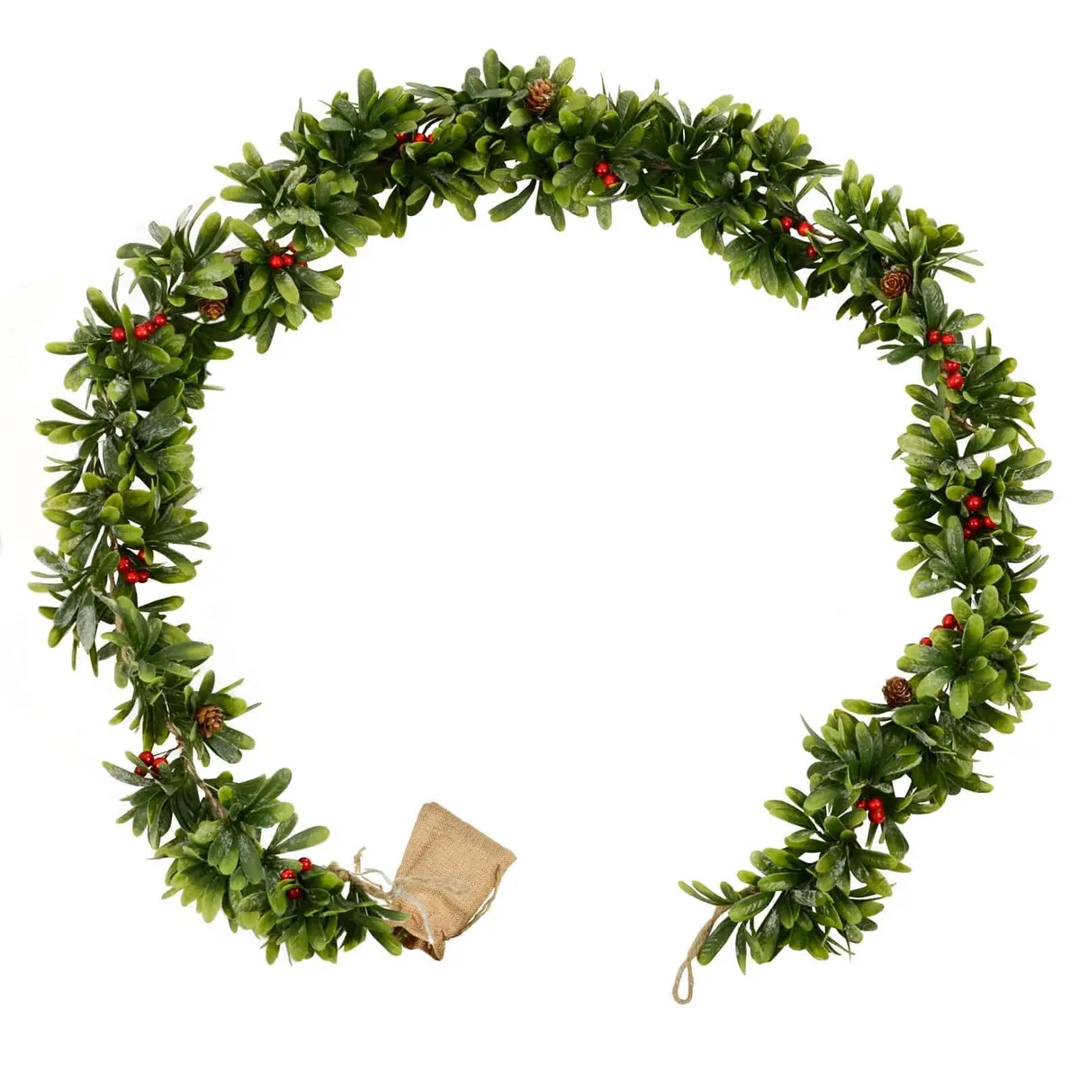6Ft Light Up Christmas Garland Mistletoe Berries Pine Cones 1