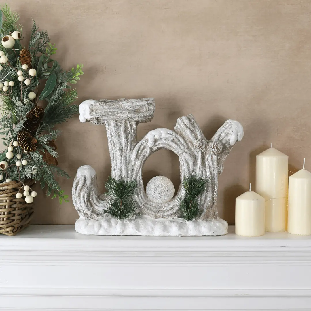Light Up Joy Christmas Decoration Led Globe Ceramic 39Cm 1