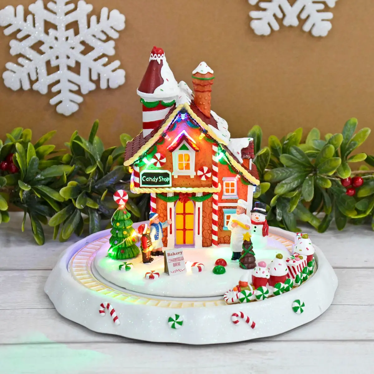 Christmas Candy Shop Scene Light Up Music Moving Train 27Cm 1