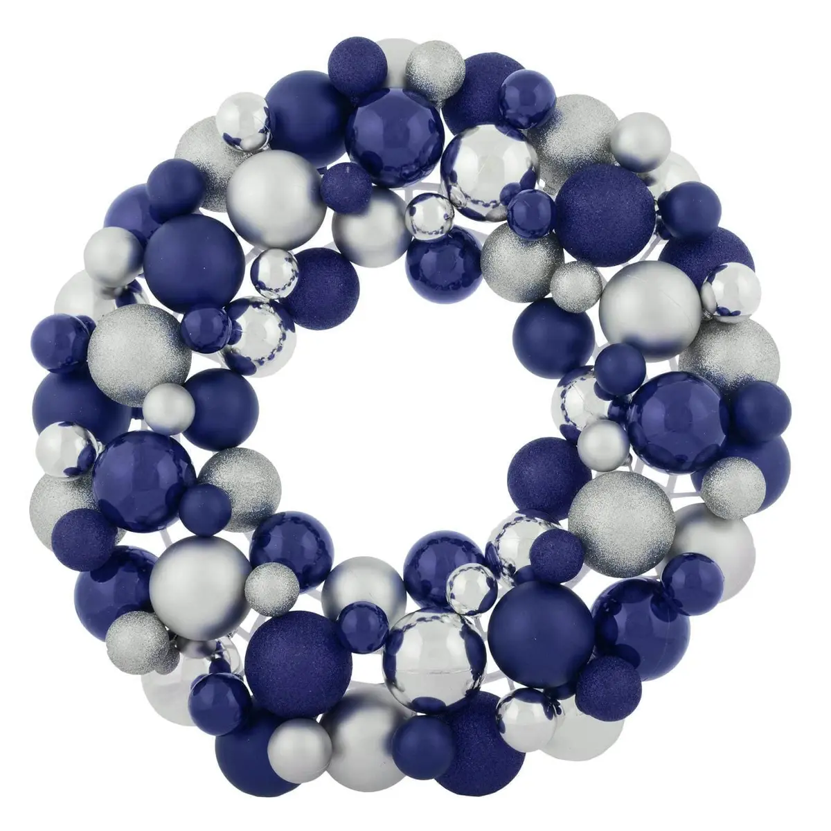 Round Christmas Bauble Wreath Hanging Decoration 45Cm 4