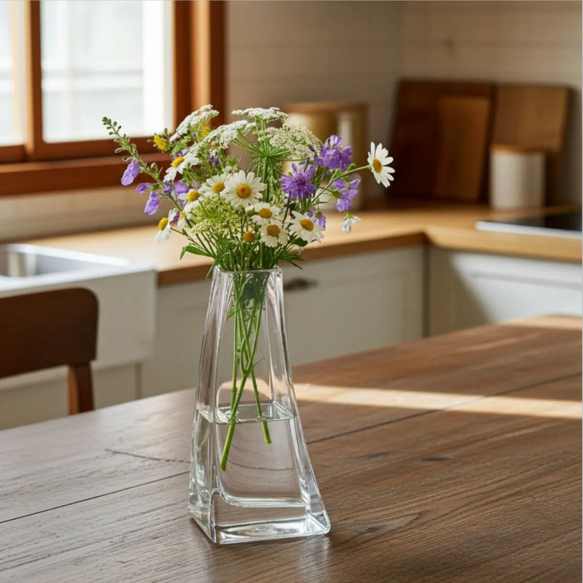 Snapdragon Flower Vase Clear Glass Curved Stem Bud 19Cm 1