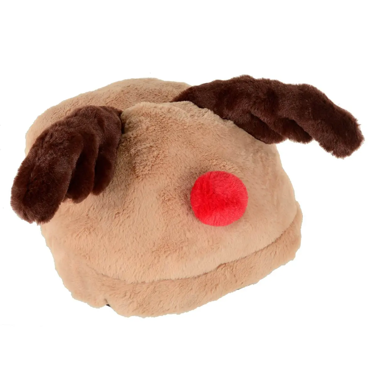 Reindeer Hot Water Bottle Novelty Feet Warmer Slipper Cover Faux Fur 1
