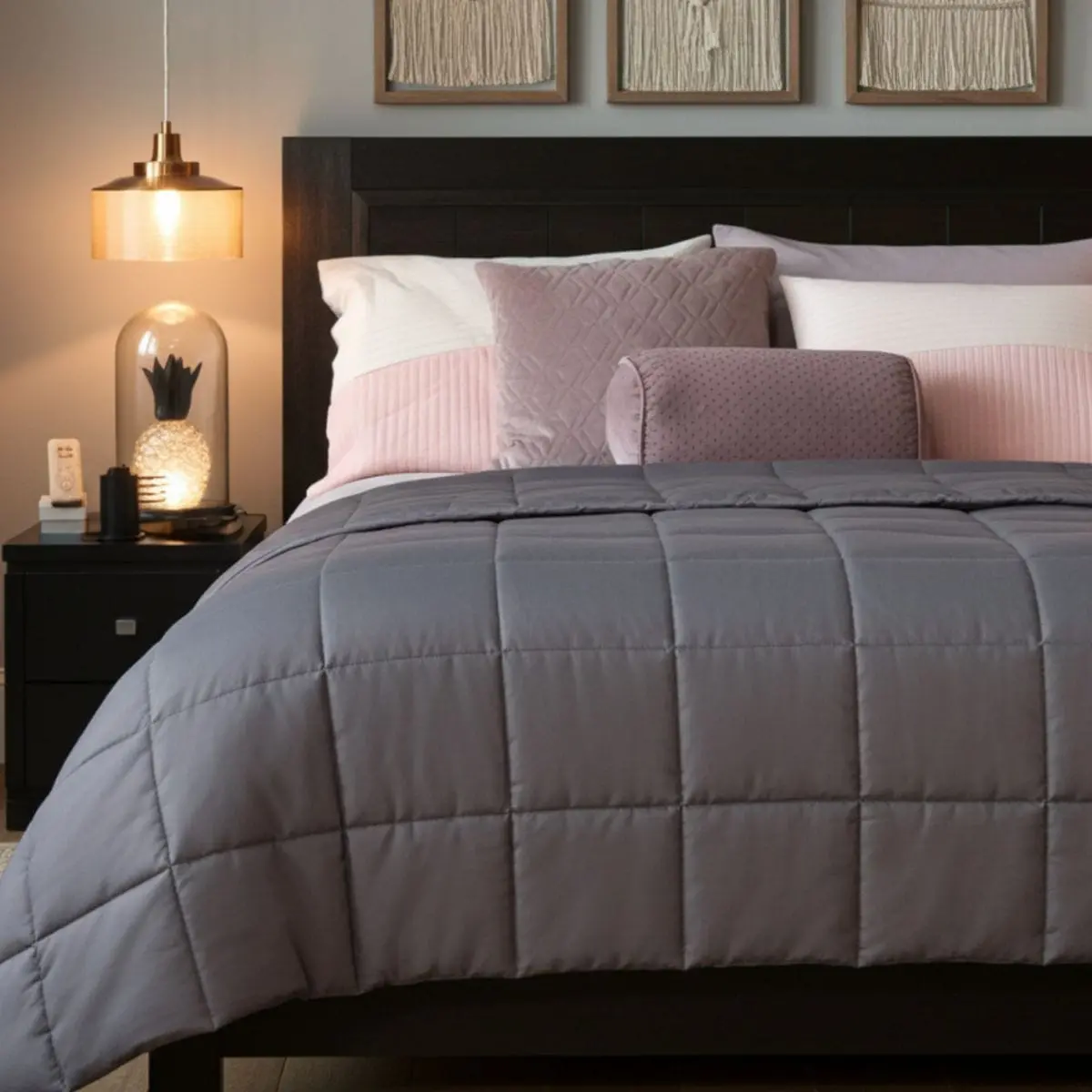 Weighted Blanket Grey Calming Sleep Therapy Stress Relief 1