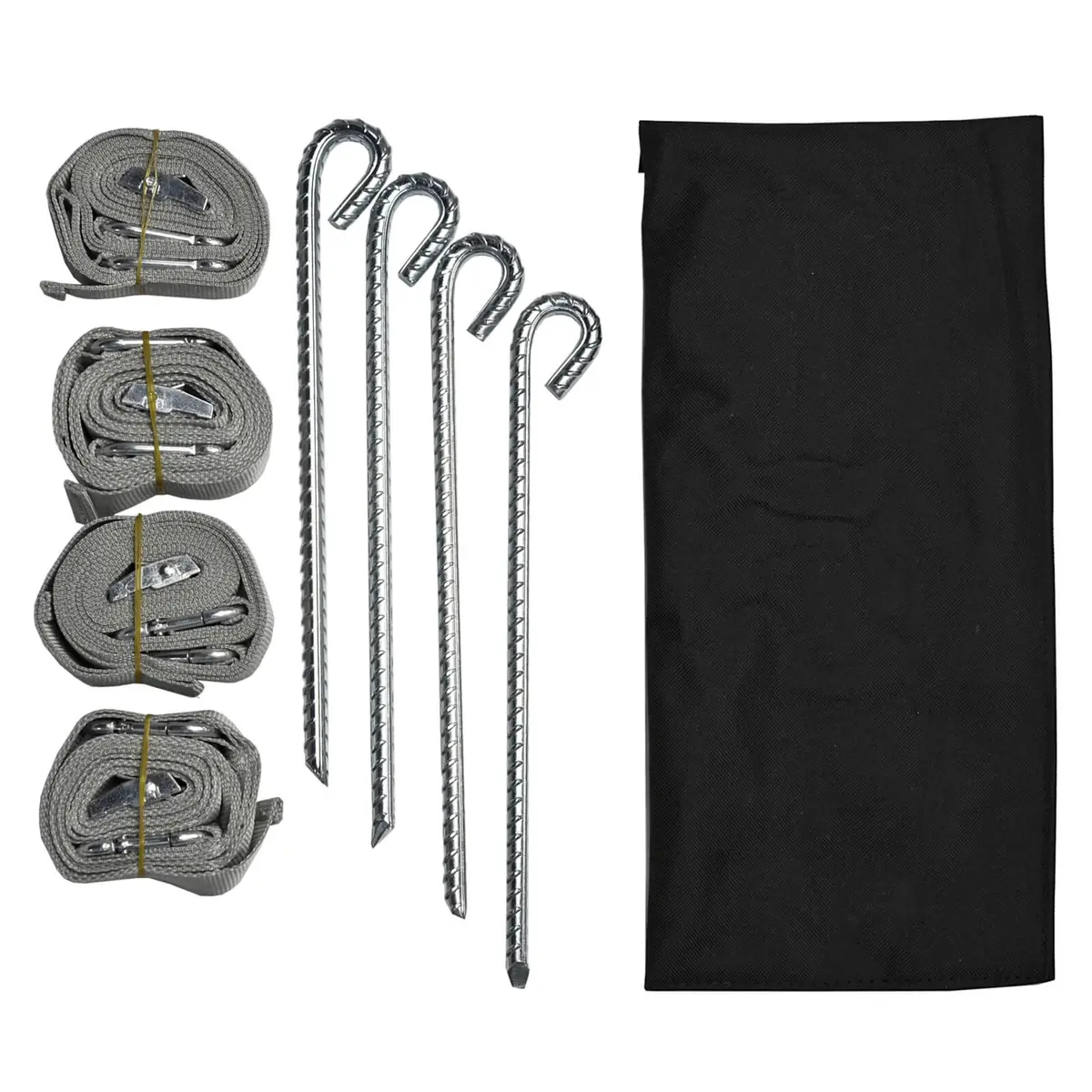 Azuma Ultimate Gazebo Tie Down Kit 4 Guy Ropes Steel Pegs Bag 1